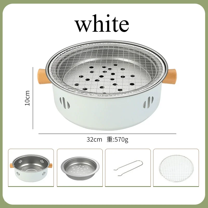 (blanco) Horno De Barbacoa Portátil, Plato De Barbacoa De Mesa Multifuncional, Camping Al Aire Libre Y Herramientas De Barbacoa De Patio Trasero