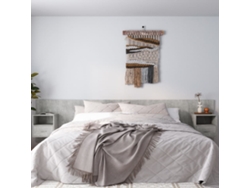 Cabecero De Cama | Panel De Cabecero Con Mesitas Madera Contrachapada Gris Hormigón