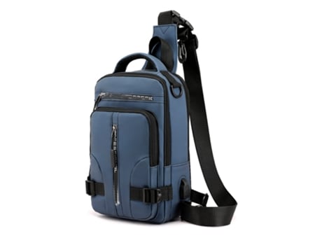 Mochila Bandolera Impermeable Con Correas Para Hombre, Azul Oscuro ZMDECQNA