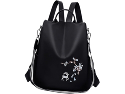Mochila Feminina Oxford Para Viagem E Escola Com Alça De Ombro Antifurto E Estampa De Cervos Azuis.