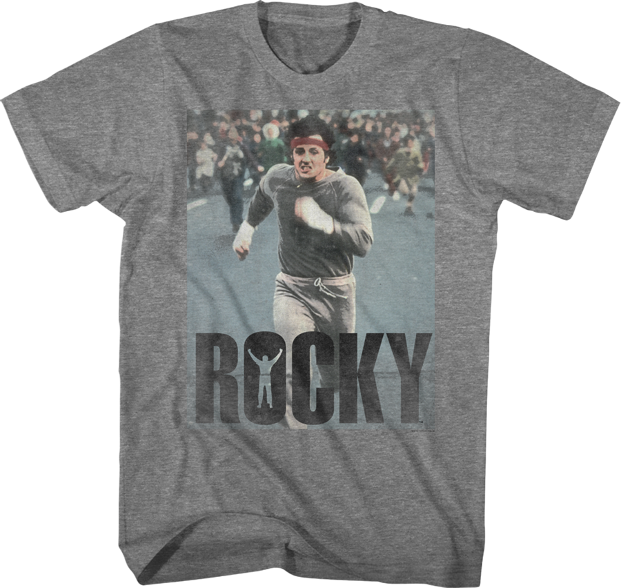 Camiseta Unisexo DEEPSTONE Run Rocky Run Brezo de grafito (XXXL)