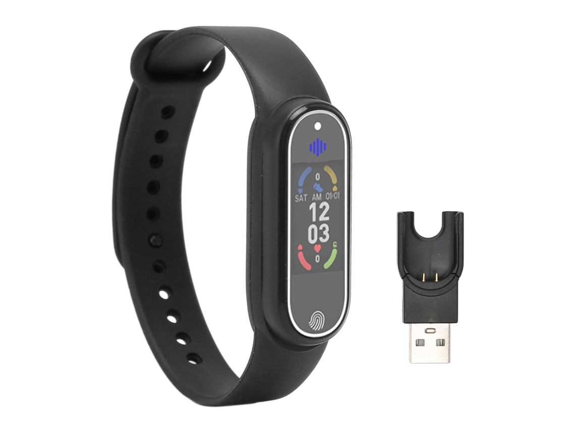 Pulsera repelente ultrasónica con monitor de presión y pantalla de tiempo - Negra
