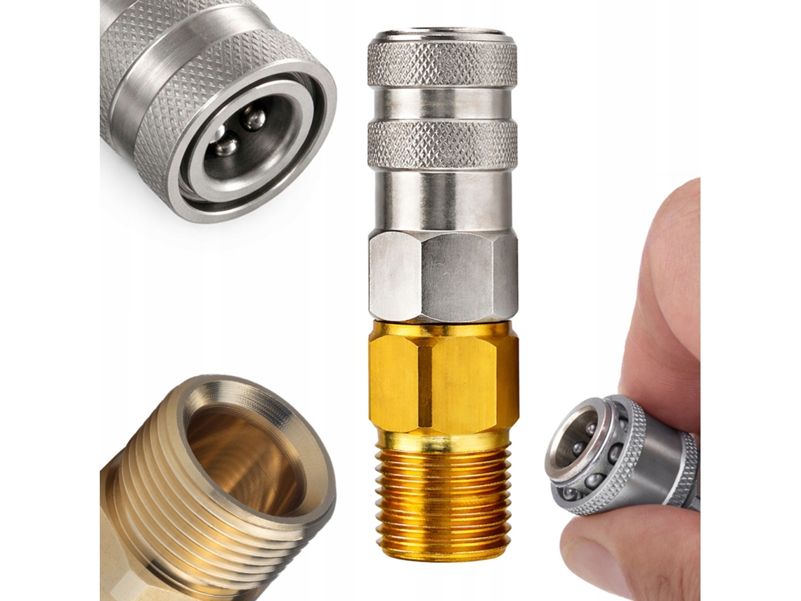 Conector rápido M22 de acero inoxidable – Alta precisión | Acero inoxidable | Para hidrolimpiadoras de alta presión