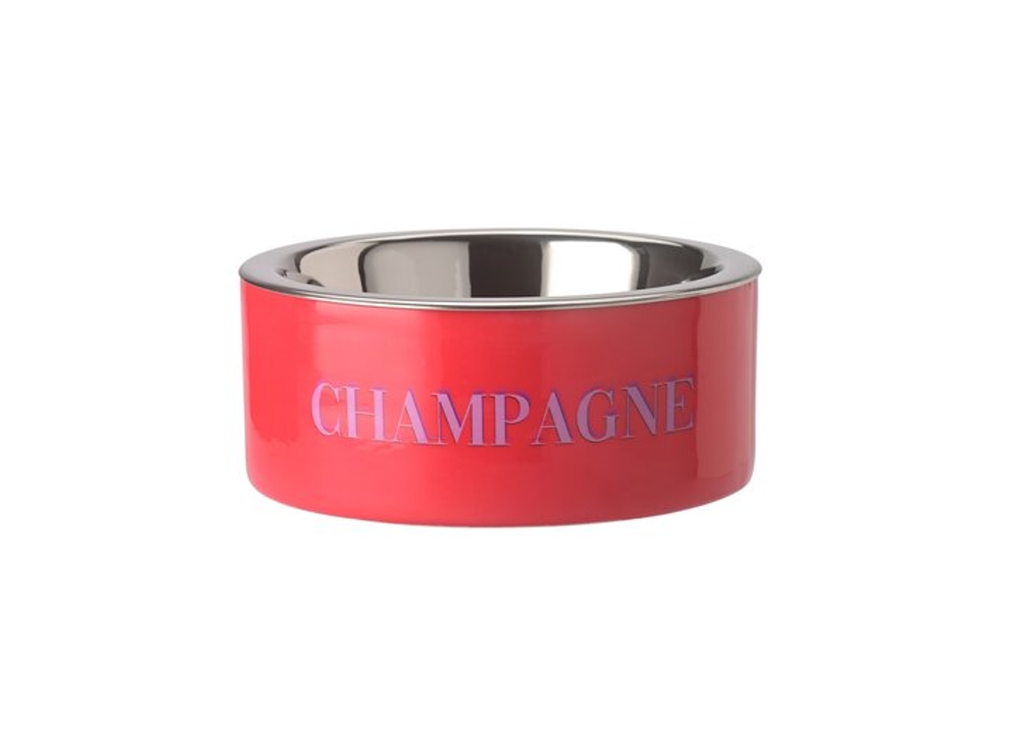 Ciotola Per Cani In Acciaio Inox Gift Company “champagne” – Rosso Ø 17