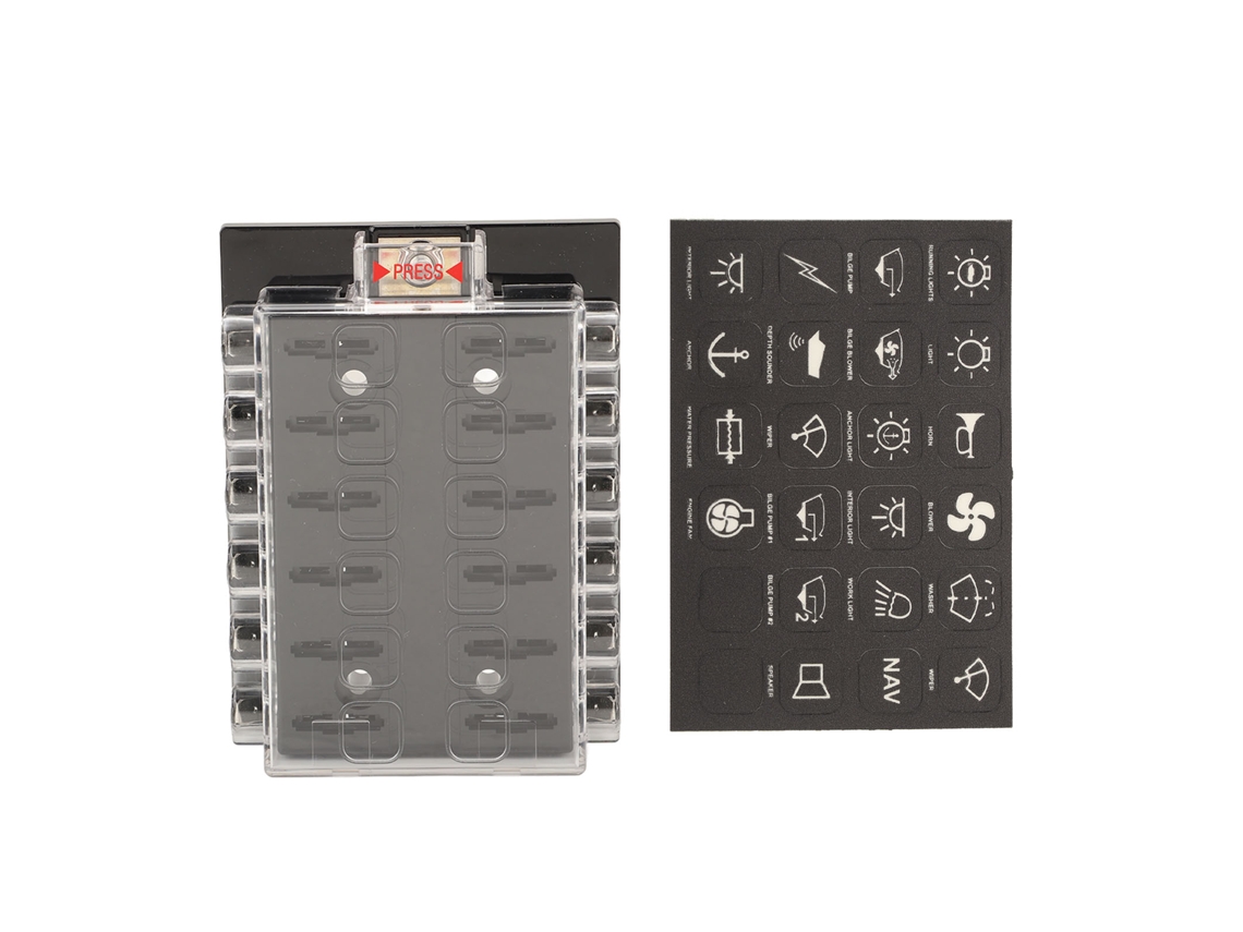 Caja De Fusibles De Cuchilla Impermeable Atc Ato De 12 Vías Para Vehículos, Barcos, Automóviles Y Casas Rodantes De 12 A 36 V Cc