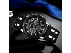 Reloj De Pulsera Biden Para Hombre, Resistente Al Agua, De Silicona, Negro.
