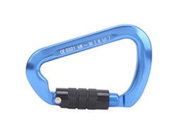 Mosquetón autoblocante para acampada y escalada - Azul
