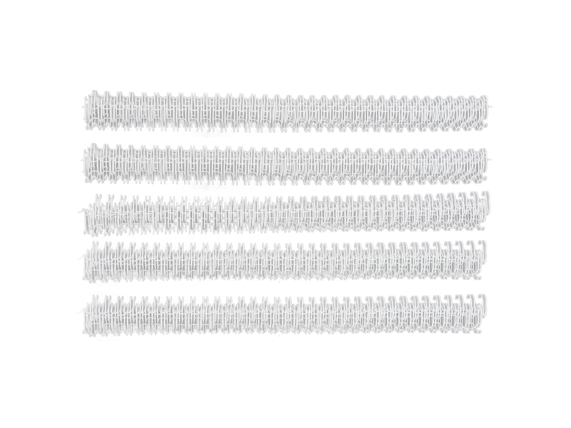 Cinta De Encuadernación De Doble Bucle 100 Thorns, Tamaño A4, Capacidad Para 60 Hojas, 9,5 Mm, Color Blanco.