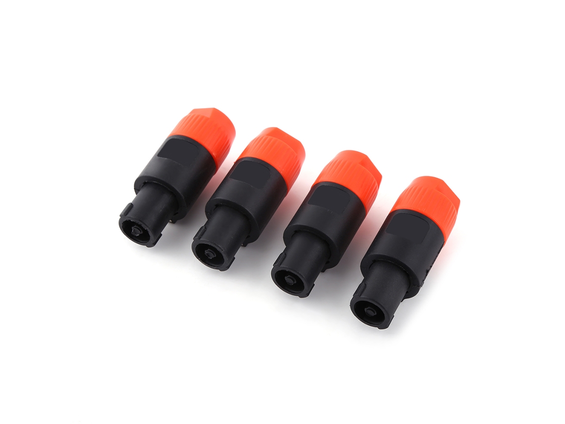 4 Conectores Macho Nl4fc Para Cable De Audio De Altavoz Naranja