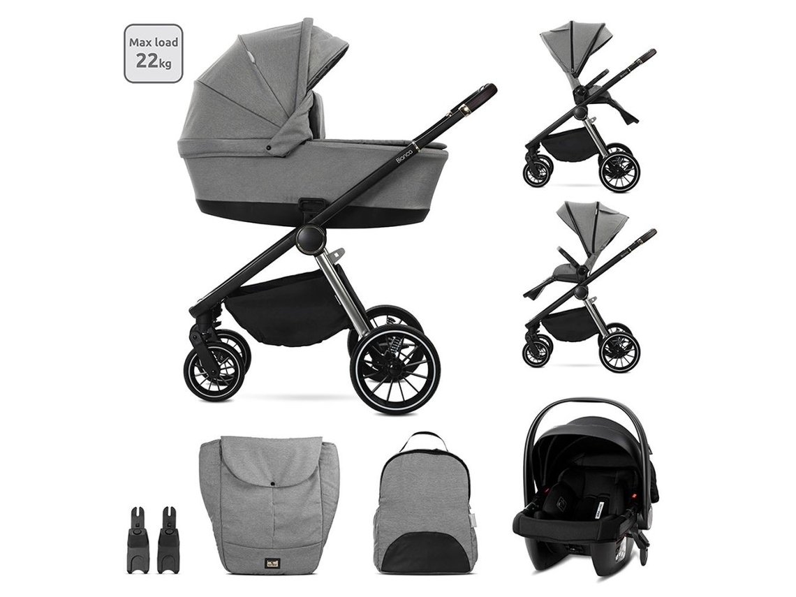 Carrito de bebé trio con capazo duro BIANCA de Lorelli hasta 22 kg Grey