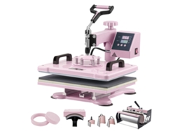 Prensa térmica Succebuy 8 en 1 de 300 x 380 mm para camisetas, color rosa