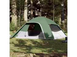 Tienda de campaña tipo domo familiar para 6 personas, impermeable, verde.