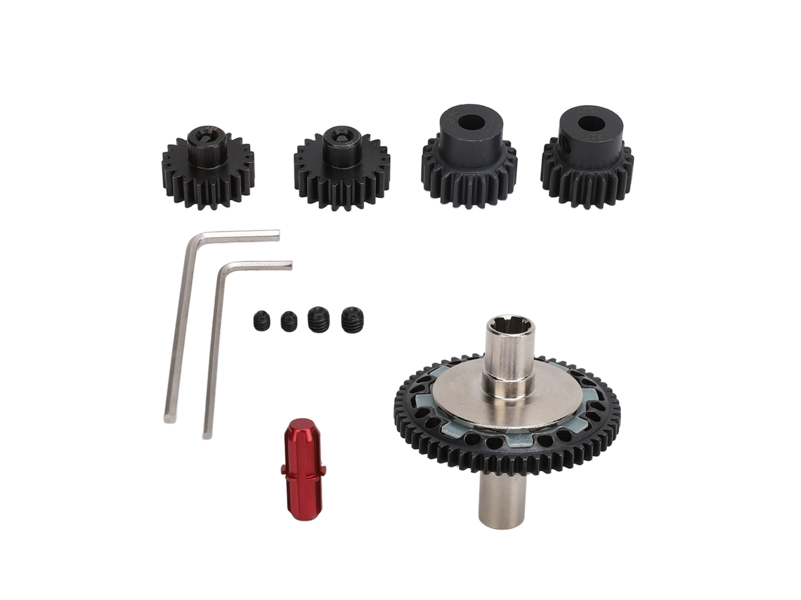 Juego De Engranajes Deslizantes, Acero Templado, 57t 0.8 Mod 20t 21t Para Coches Rc Arrma 1/10 1/8 4s Rojo