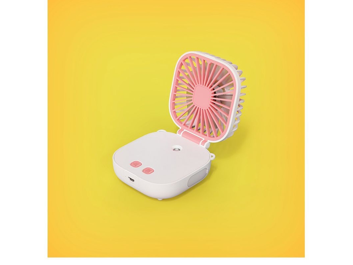 Ventilador Eléctrico Portátil Pequeño Para Estudiantes, Humidificador (rosa Para Niña - 2000 Mah)