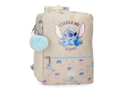 Mochila escolar Disney de poliéster beige Stitch Me Happy