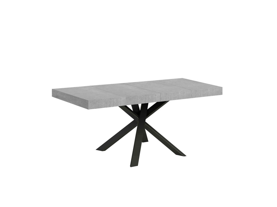 Mesa extensible 90x90/194 cm Clerk Premium tapa Cemento patas Antracita ITAMOBY
