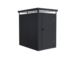 Refugio de resina Terra de 2,47 m² con claraboya de 360 grados para luz natural, puerta abatible, resistente refugio para jardín exterior Wasabi