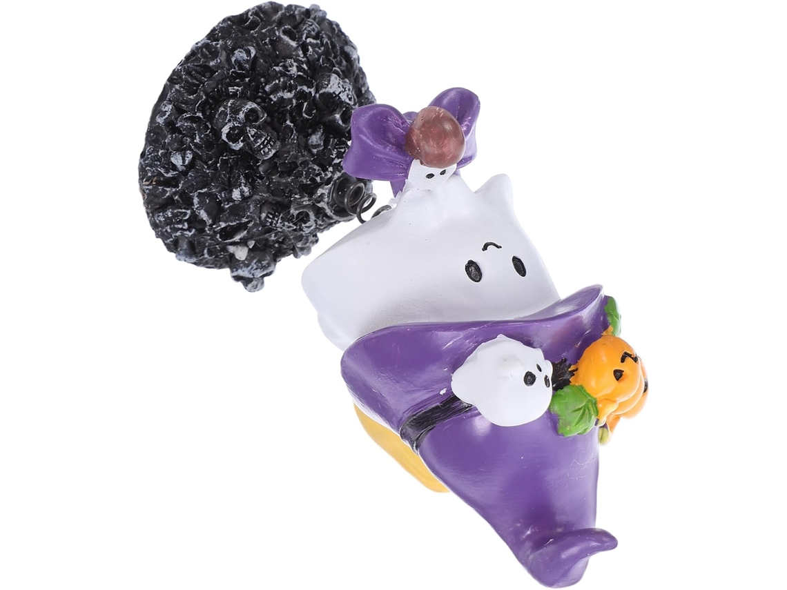 Figura De Fantasma De Resina Para Halloween, Mini Decoración Adorable Y Tambaleante Para Escritorio.