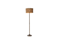 Lampara Pie Metal Fibra Marron 41x41x156cm
