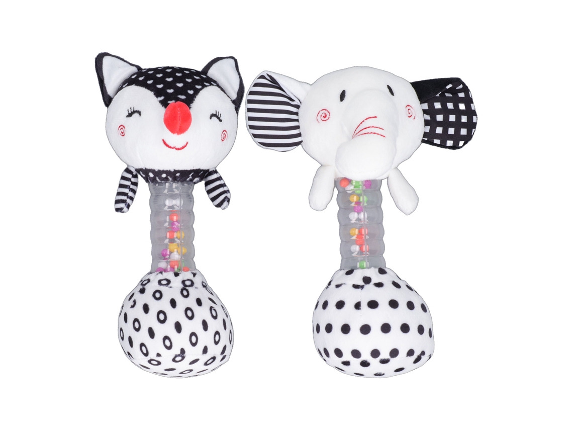 2pcs Juguetes De Sonajero Para Bebé Animales De Peluche Suaves Rellenos De Algodón Pp Con Sonido
