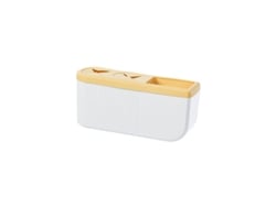 2026-portacepillos Eléctricos Linjou De Pared Adhesivo 2 Ranuras Sin Taladrar Diseño De Drenaje Amarillo