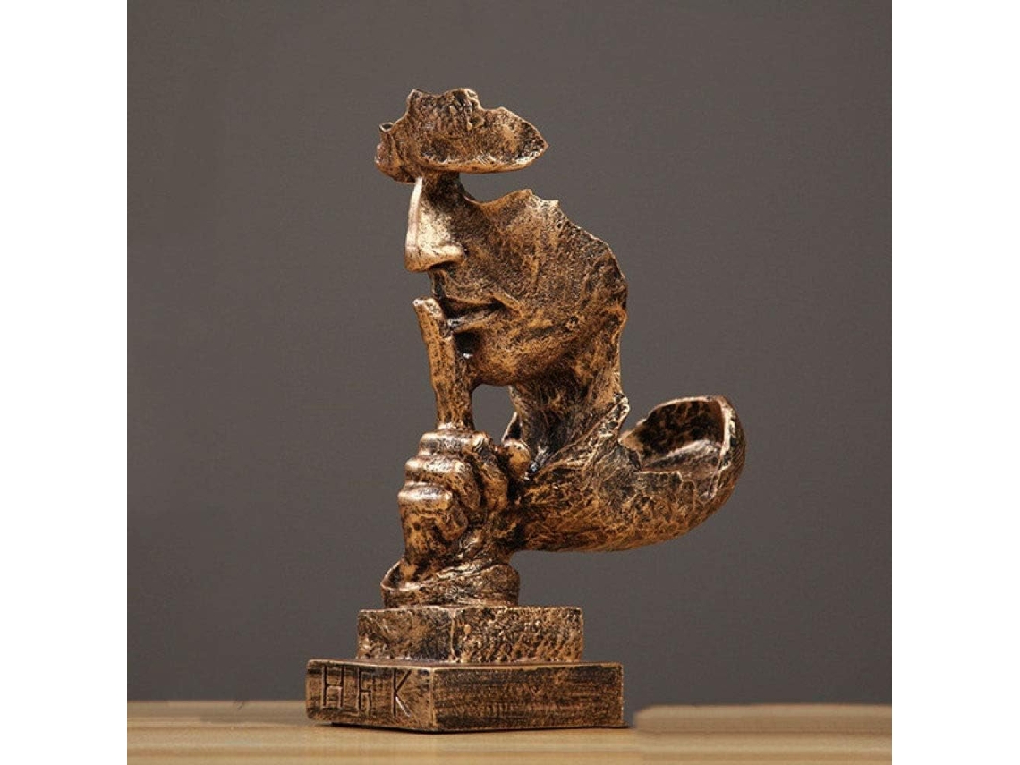 Suporte Para Garrafas De Vinho Em Resina Com Figura Abstrata Decorativa - Estátua Com Rosto