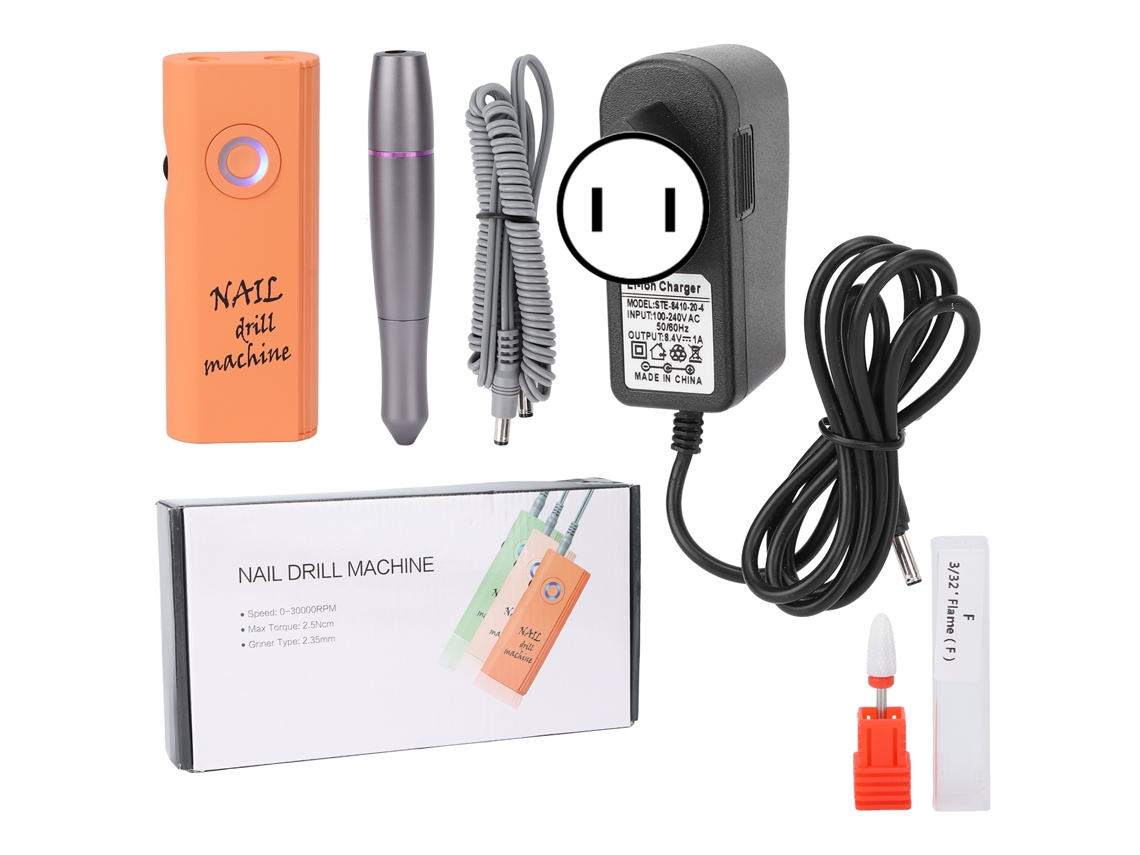 Máquina De Taladro De Uñas Multifunción Set Para Hombres Mujeres Niños 100‑240v Naranja Plug Ee.uu.