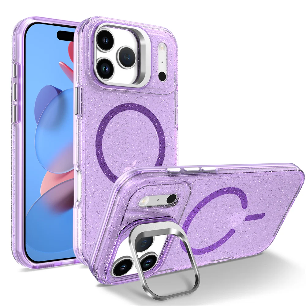 (iphone 12 Pro Max, Morado) Funda Magnética Magsafe Para Iphone, Cubierta Protectora Transparente