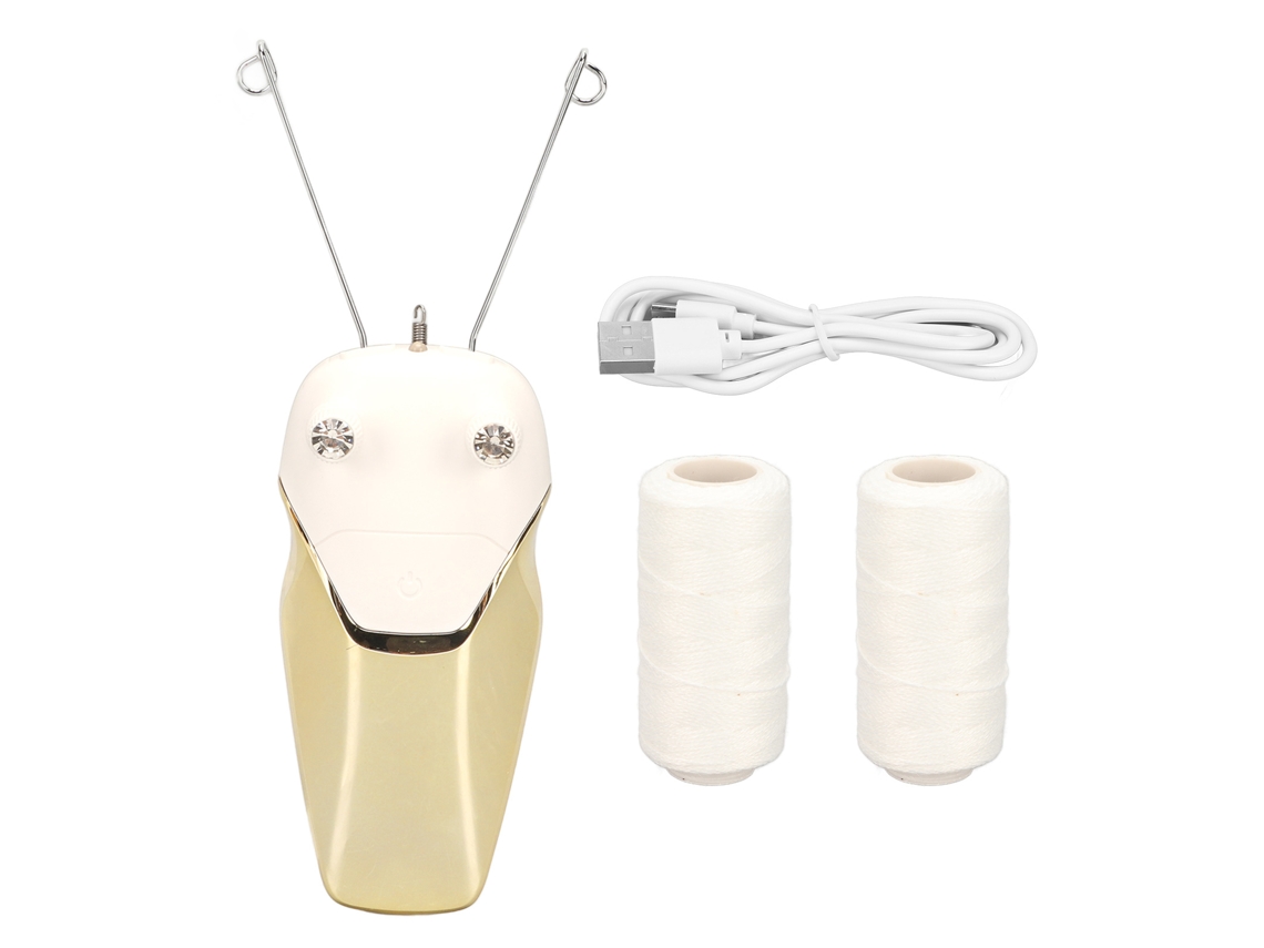 Depilador Eléctrico De Hilo Para Eliminar Pelo Facial Y Corporal Con Luz Led Y Carga Usb