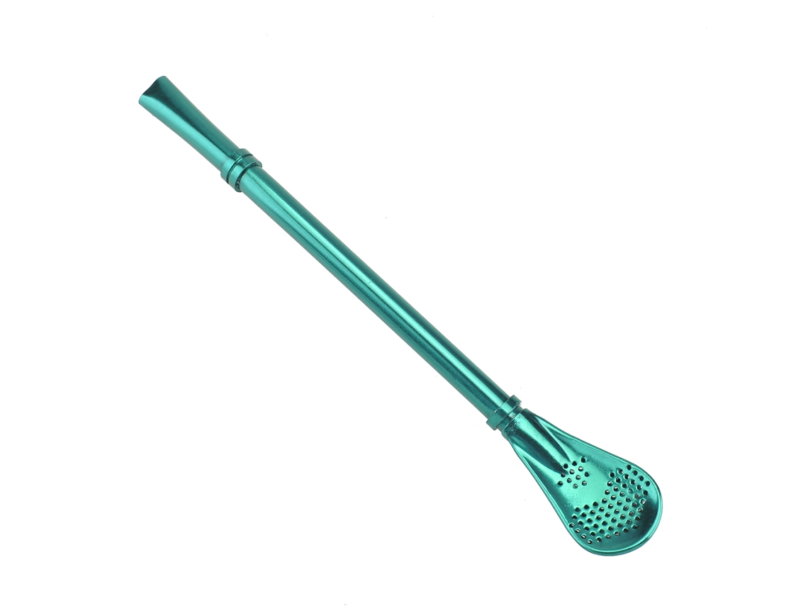 Cuchara de bebida de acero inoxidable de metal - Verde RNEMITERY