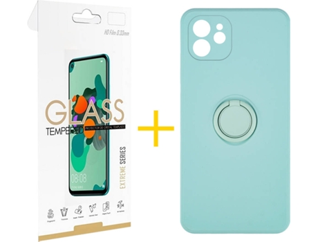 Carcasa + Protector de Pantalla para iPhone 12 Mini SKYHE Verde Agua