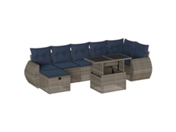 Maison Exclusive - Conjunto De Sofá De Jardín De 8 Piezas Con Cojines, Poliratán Gris