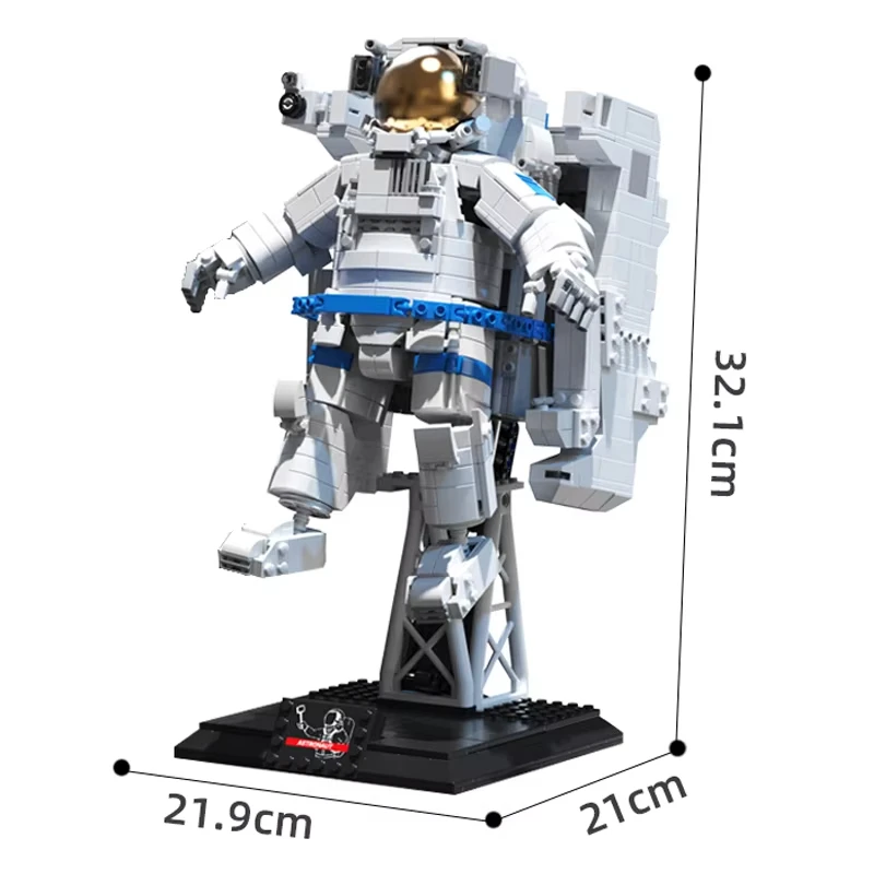 Modelo De Decoração Para Casa Com Traje Espacial Criativo, Faça Você Mesmo, Brinquedo De Montar Com Blocos De Construção.
