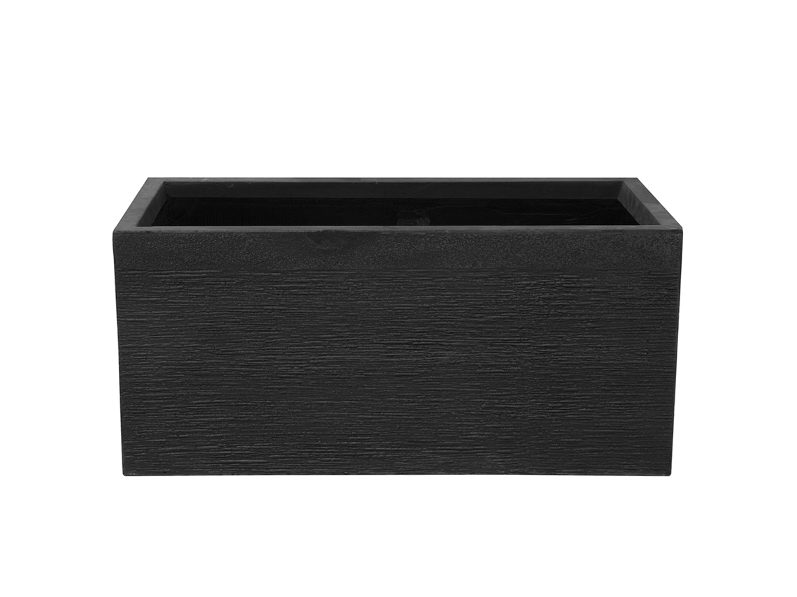 Maceta grande BELIANI Myra de Mezcla de arcilla y fibras Negro 80x37x38