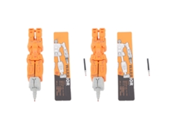 Bolígrafo Robot Deformable De 2 Piezas, Robot Desmontable, Material Plástico Naranja, Para Estudiantes