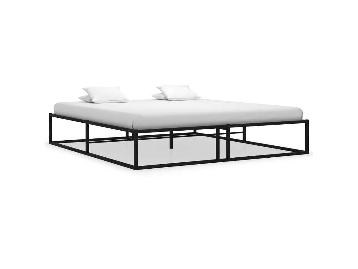 Estructura De Cama Sin Colchón Metal Negro 200x200 Cm