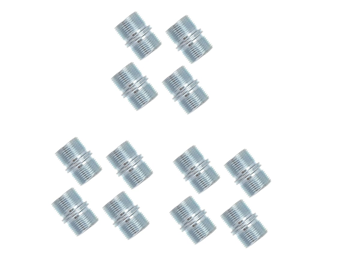 Tuercas De Soporte Para Estantes Doble Cabeza, Conectores Alta Resistencia, 12 Uds, Acero Plateado, Rosca