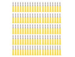 Juego De 100 Conectores Banana De 4 Mm Para Soldar, 19 A, Para Equipos E Instrumentos Eléctricos J.10010, Color Amarillo.
