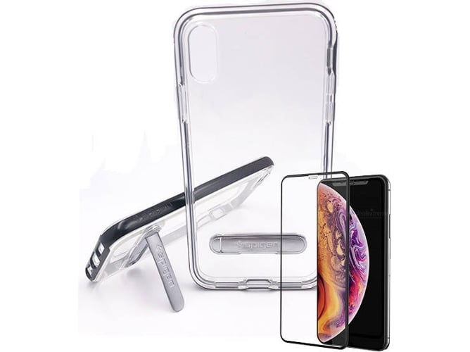 Kit Funda y Protector Cristal iPhone XR Crystal Negro