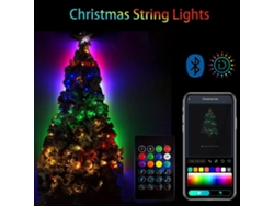 Cadena de luces LED inteligentes RSH de 10 m y 100 LED con sincronización de música, control remoto e IP65, resistente al agua, para decoración navideña de árboles de Navidad.