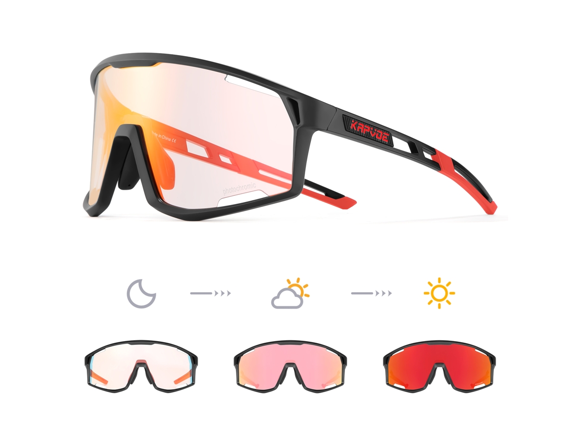 (estilo 1) Gafas De Ciclismo Fotocromáticas Unisex, Lentes De Poliacrilato Translúcido Uv400