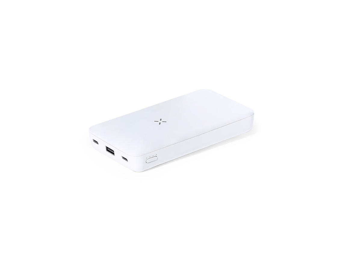 Power Bank Inalámbrico 15w. 5000 Mah. 1 Salida Usb Y 2 Tipo C. 2 Entradas Tipo C