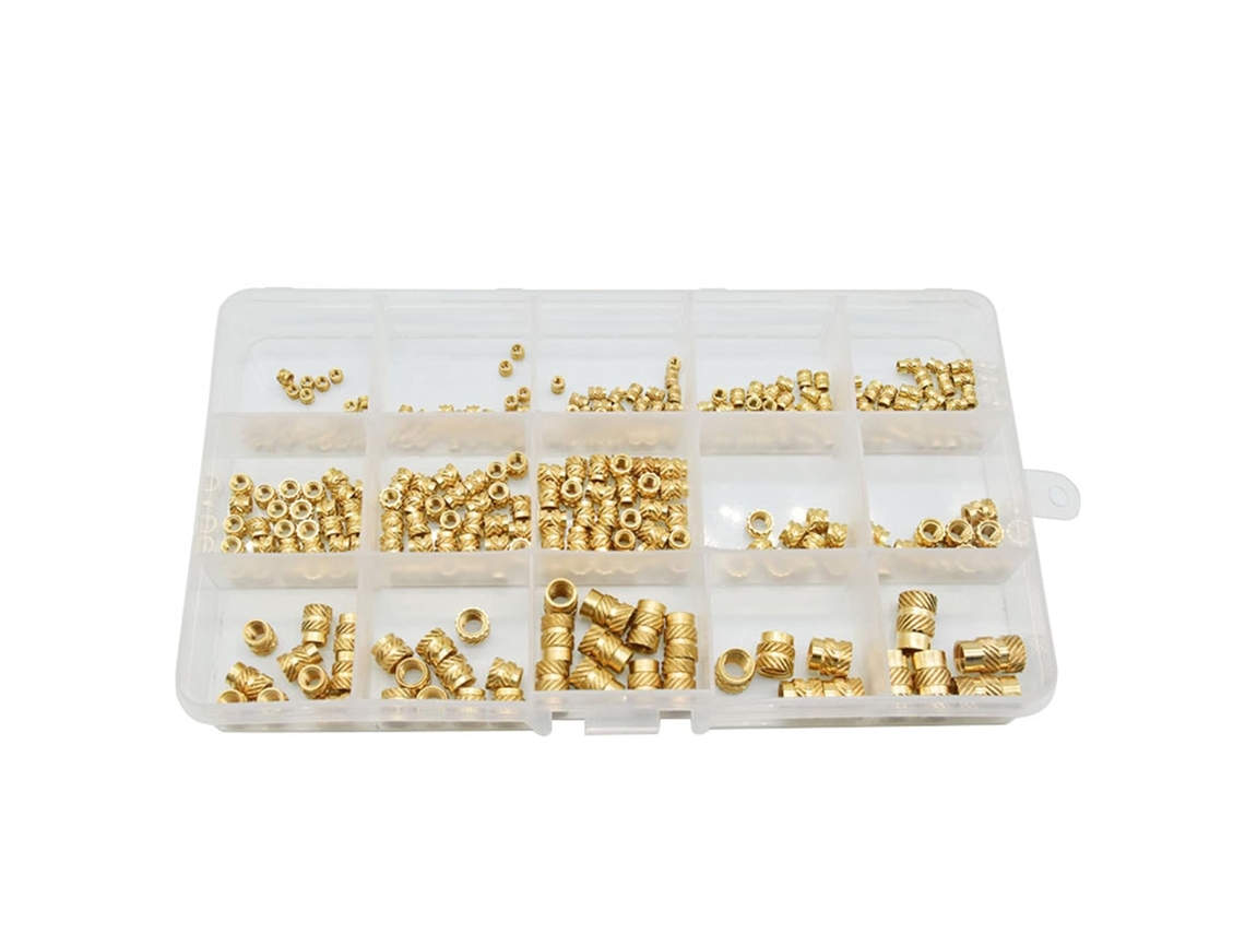 Juego De 300 Piezas De Rosca Hembra Moleteada M2-m6 De Latón Roscado Para Moldeo Por Inyección, Surtido Moleteado, Caja