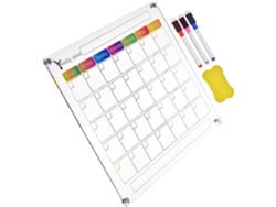 Pizarra magnética borrable para nevera, calendario mensual portátil con superficie lisa. SFUSHOS