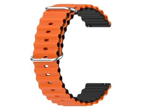 Correa de Silicona 22mm diseño ondulado bicolor para Garmin Vivoactive 4/Venu 2 - naranja/negro