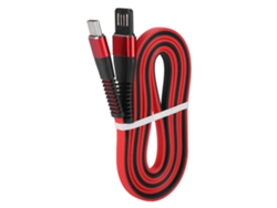 Cable De Datos Plano De Type-c Doble Lado 1m/3.3ft De Carga Rápida (rojo Y Negro)