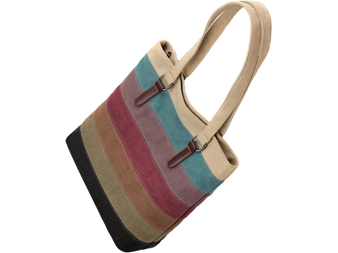 Bolso Tote De Lona Para Mujer, Estilo Casual, Con Múltiples Compartimentos Y Ligero.