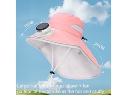 Sombrero de protección solar con ventilador, sombrero de verano con protección UV, sombrero fresco, Zeuxo recargable por USB