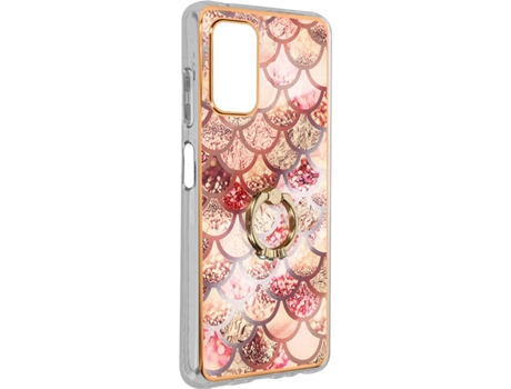 Funda Samsung Galaxy A32 5G AVIZAR Escamas con Anillo de Soporte (Rosa)