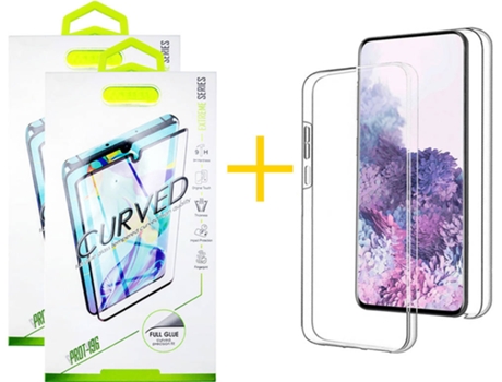 Carcasa + 2 Protectores de Pantalla para Samsung Galaxy S22 Ultra 5G SKYHE Transparente Claro